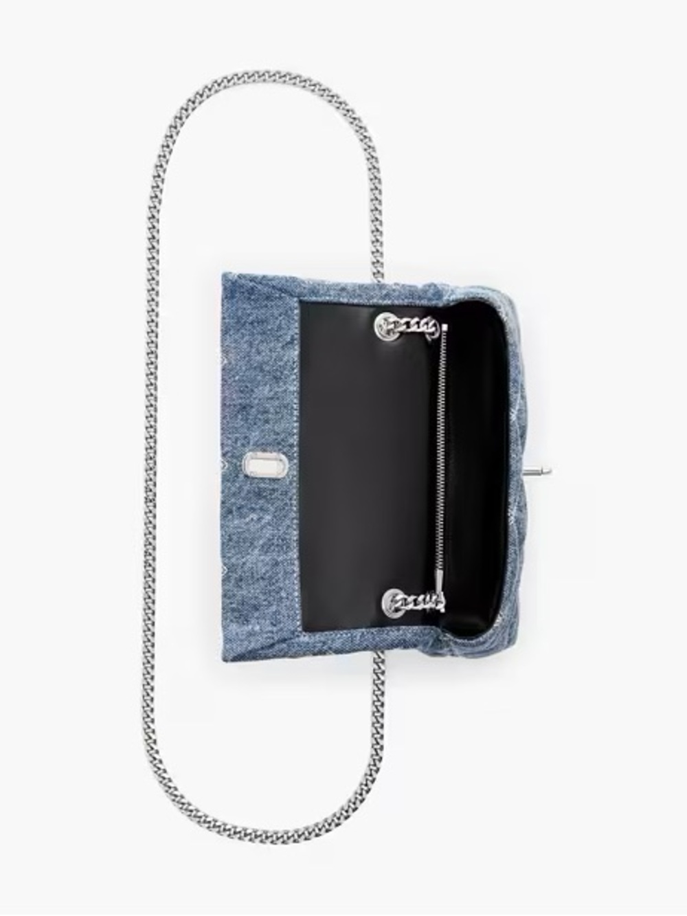 Dual Chain Denim Quilted Mini Crossbody Bag - Picture 5 of 5